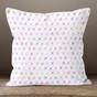 White with Pink & Purple Multicolor X's Throw Pillow