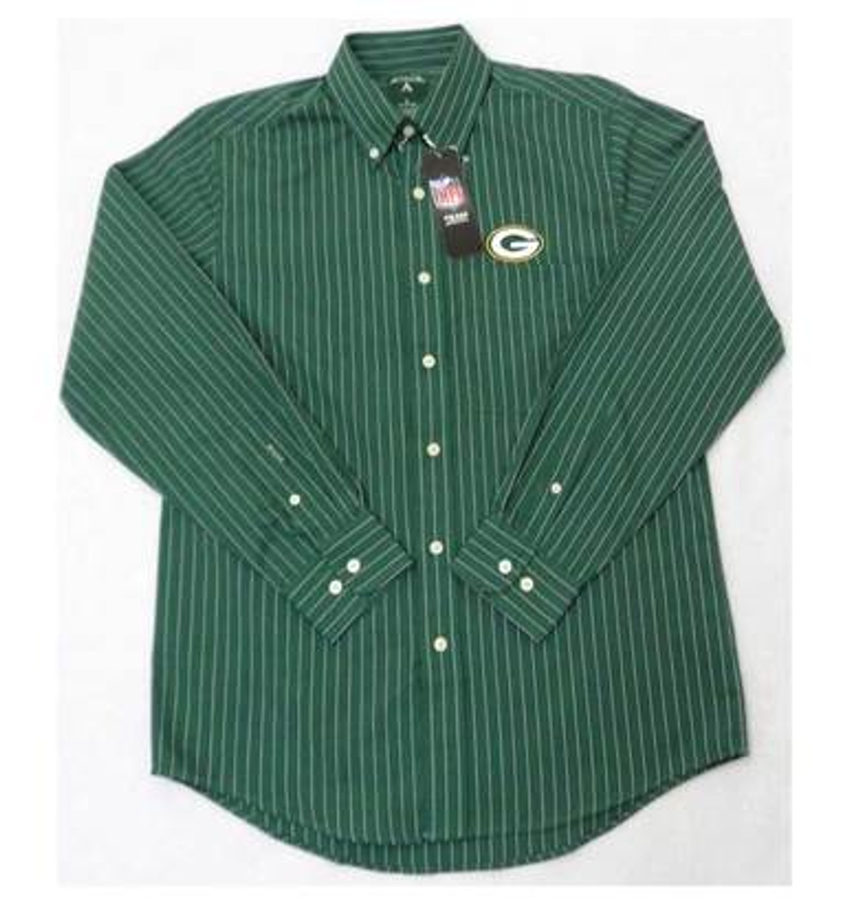 Packers Logo Striped Dress Shirt Mens 6981