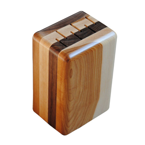Hickory and Walnut Steak Knife Block