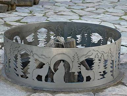 Wildlife Decorative Fire Ring - Wolves