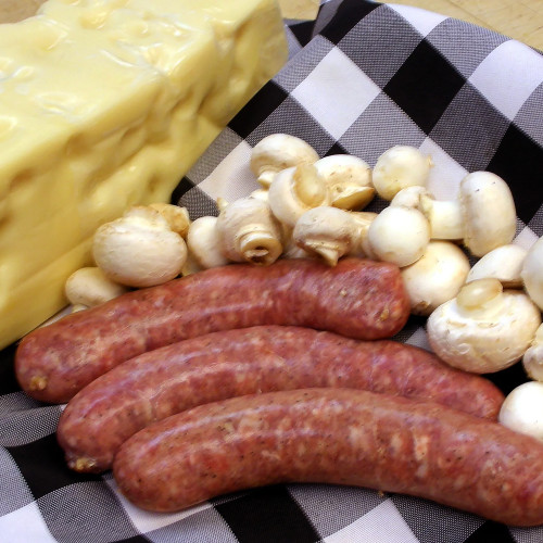 Mushroom Swiss Cheese Brats