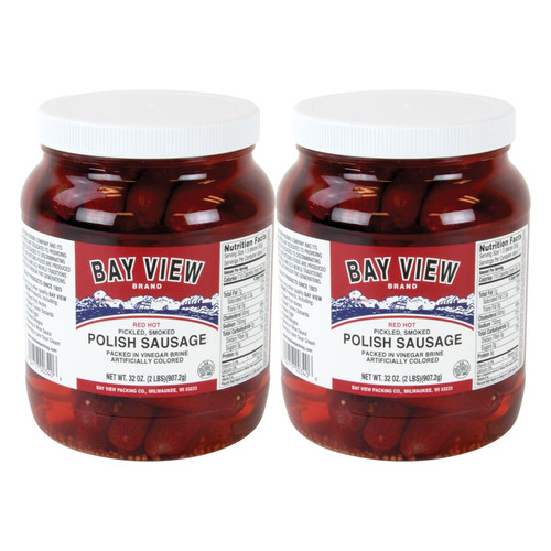 Red Hot Pickled Polish Sausage - 2 Jars