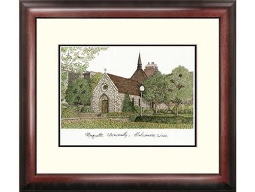 Marquette University Lithograph Print - Matted and