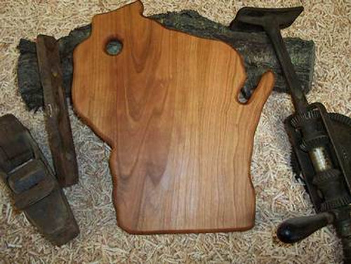 Wisconsin State Cherry Wood Cutting Board