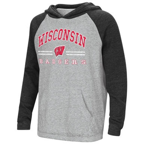 Badgers Raglan Long Sleeve Hooded Tee - Youth