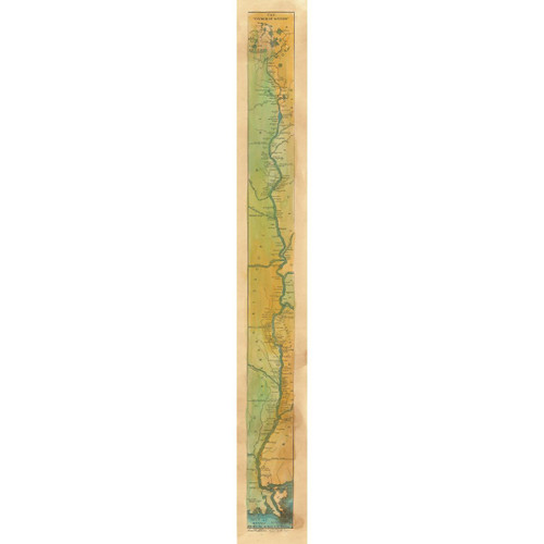 Mississippi River Historic Ribbon Map - Gift Print by Great River Arts Maps