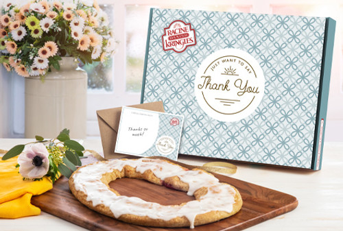 Racine Danish Kringles Thank You Gift Box and Kringle