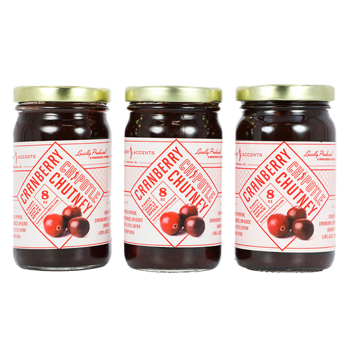 Savory Accents Cranberry Chipotle Chutney - Three 8 oz Jars