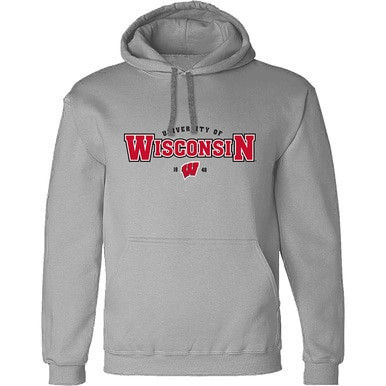 University of Wisconsin Gray Hoodie - Adult - WisconsinMade