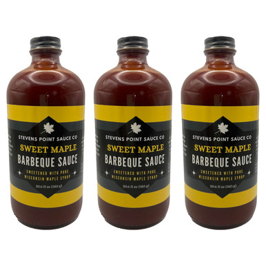 Stevens Point Sauce Co 16 Sweet Maple Barbeque Sauce 3-Pack