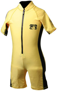 Body Glove Childs Shorty Wetsuit, 8oz Lycra, Front Zip, Black/Yellow M