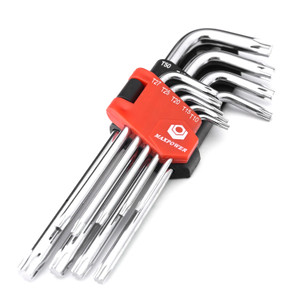 MAXPOWER 9-Piece Metric Long Arm Torx Key Set MAXPOWER 9-Piece Metric Long Arm Torx Key Set