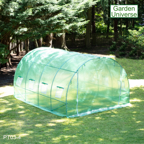 Polytunnel by Garden Universe 25mm Galvanised Frame Greenhouse Poly Tunnel 3 x 4m PT03-4