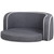 30" Brown Round Pet Sofa, Dog sofa, Dog bed, Cat Bed, Cat Sofa, with Wooden Structure and Linen Goods White Roller Lines on the Edges Curved Appearance pet Sofa with Cushion