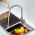 ODBO 98035S Bathroom Faucet Brushed Nickel Bathroom Sink Faucet Single Hole Bathroom Faucet Single Handle Vanity Faucet- Sink Drain Not Included
