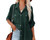 Button Down Short Sleeve V Neck Blouse Shirts