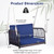 Single Person Hanging Seat with Seat and Back Cushions-Navy - Color: Navy