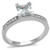 3W1209 - Rhodium Brass Ring with AAA Grade CZ  in Clear