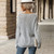 V-neck Twist Long Sleeve Grey Sweater