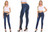 Women Jeans Skinny Curvy Slim Fit Stretch Denim Ripped Straps Cross Pants