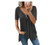 V-Neck Loose Half-Zip Short Sleeve T-Shirt