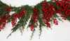 Close up of 9' Cypress Red Berry Swag Garland