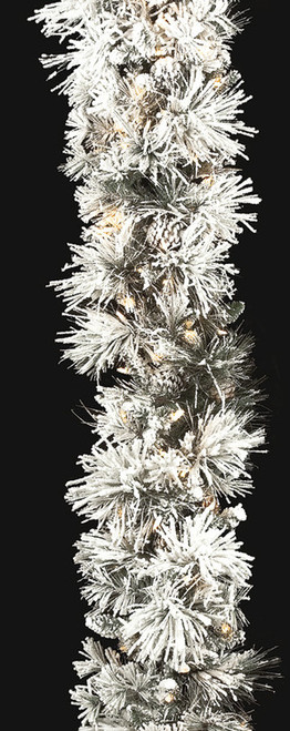 9' x 15" Heavy Flocked Long Needle 
with Pine Cones