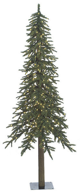 7' Alpine Tree with Warm White LED Lights
with Synthetic Trunk