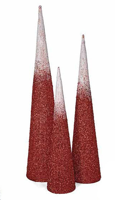 Red/White Ombre Cone Trees