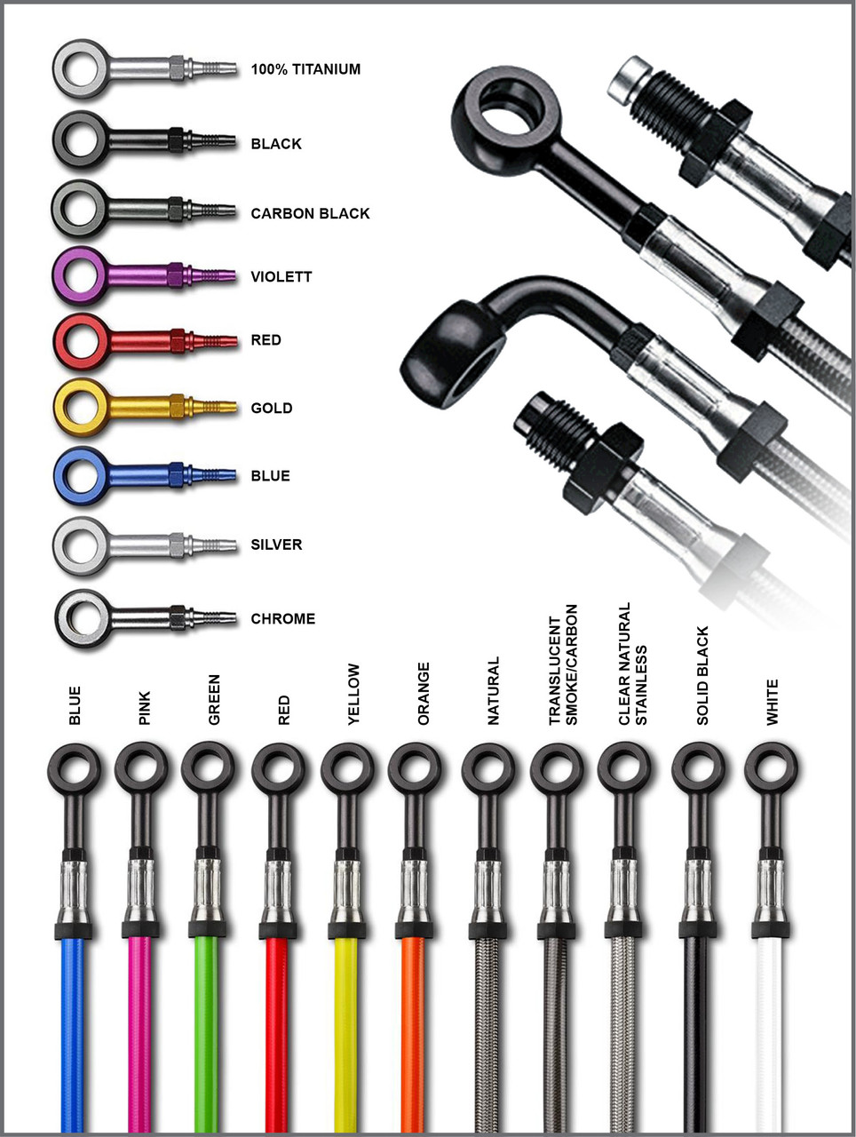 TECNIUM テクニウム SPEEDBRAKES Aviation Brake Hose Stainless Steel