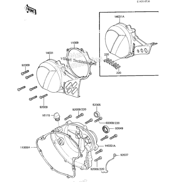 1983-1987 Kawasaki KDX 80 KX60 11009-1202 Clutch Cover Gasket