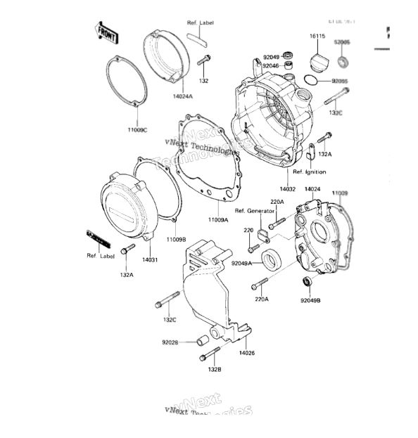Canty621ページ 1985-1987 Kawasaki GPZ600R NINJA ZX600 11060-1148 Clutch Cover Gasket