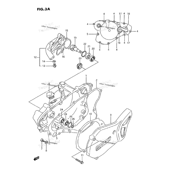 1989-1990 Suzuki RM85 RM80 17431-02B41 Water Pump Case Gasket