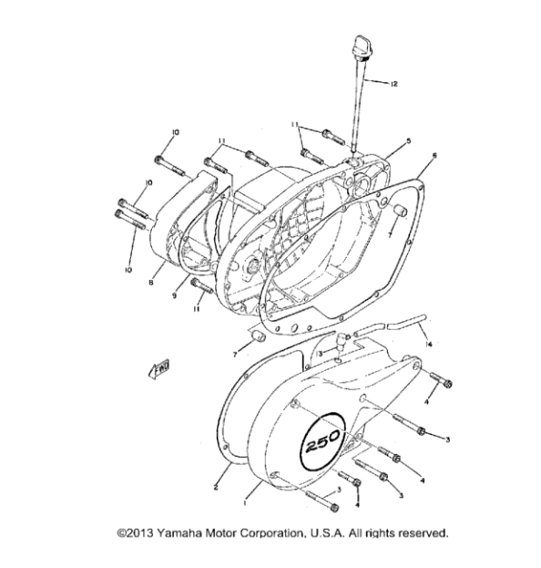 1974-1977 Yamaha TY250 434-15451-10 STATOR Magneto Cover Gasket