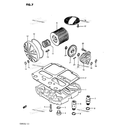 1980-1982 Suzuki GS450E GS500 11489-44110 Oil Pan Gasket