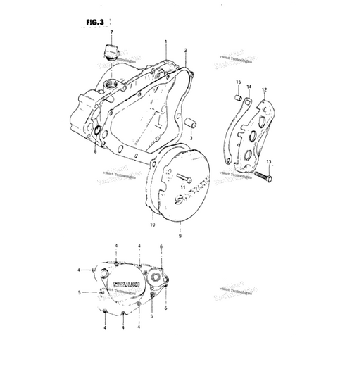 1982-1983 Suzuki RM125 11483-14111-H17 STATOR Magneto Cover Gasket