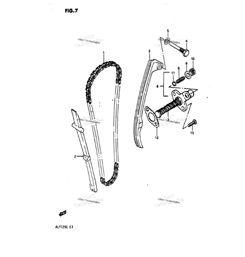 1983-1986 Suzuki ALT125 LT125 12837-32400 Tensioner Gasket