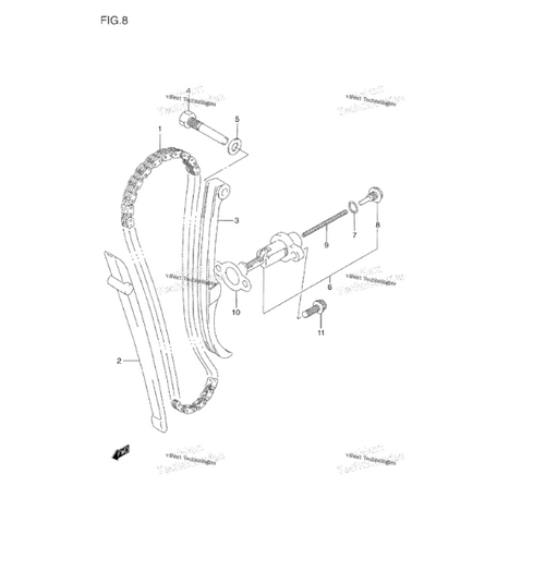 1990-1993 Suzuki DL100V 12837-19B10 Tensioner Adjuster Gasket
