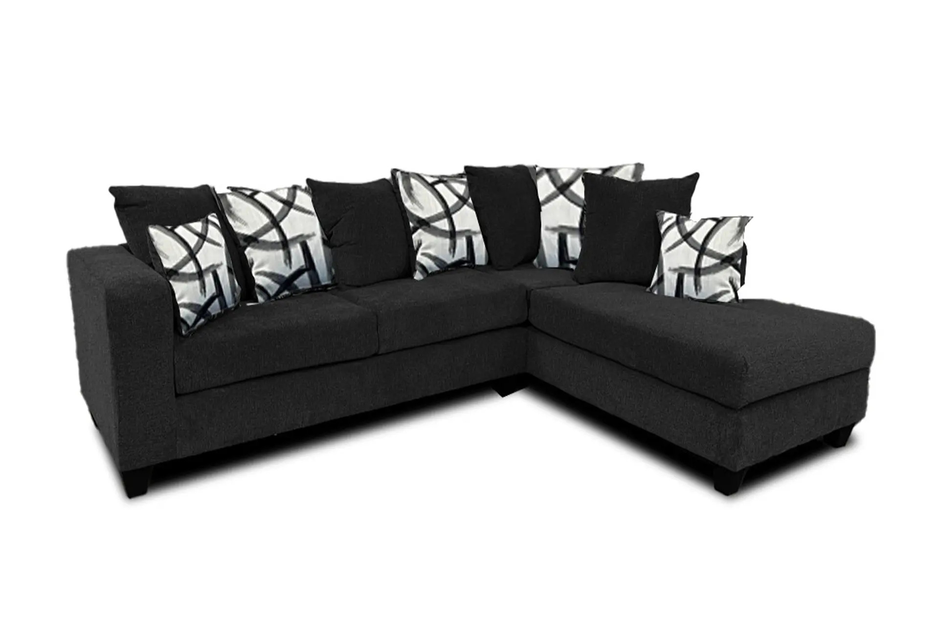 Kay 110 Venus Black Sectional BiRite Furniture