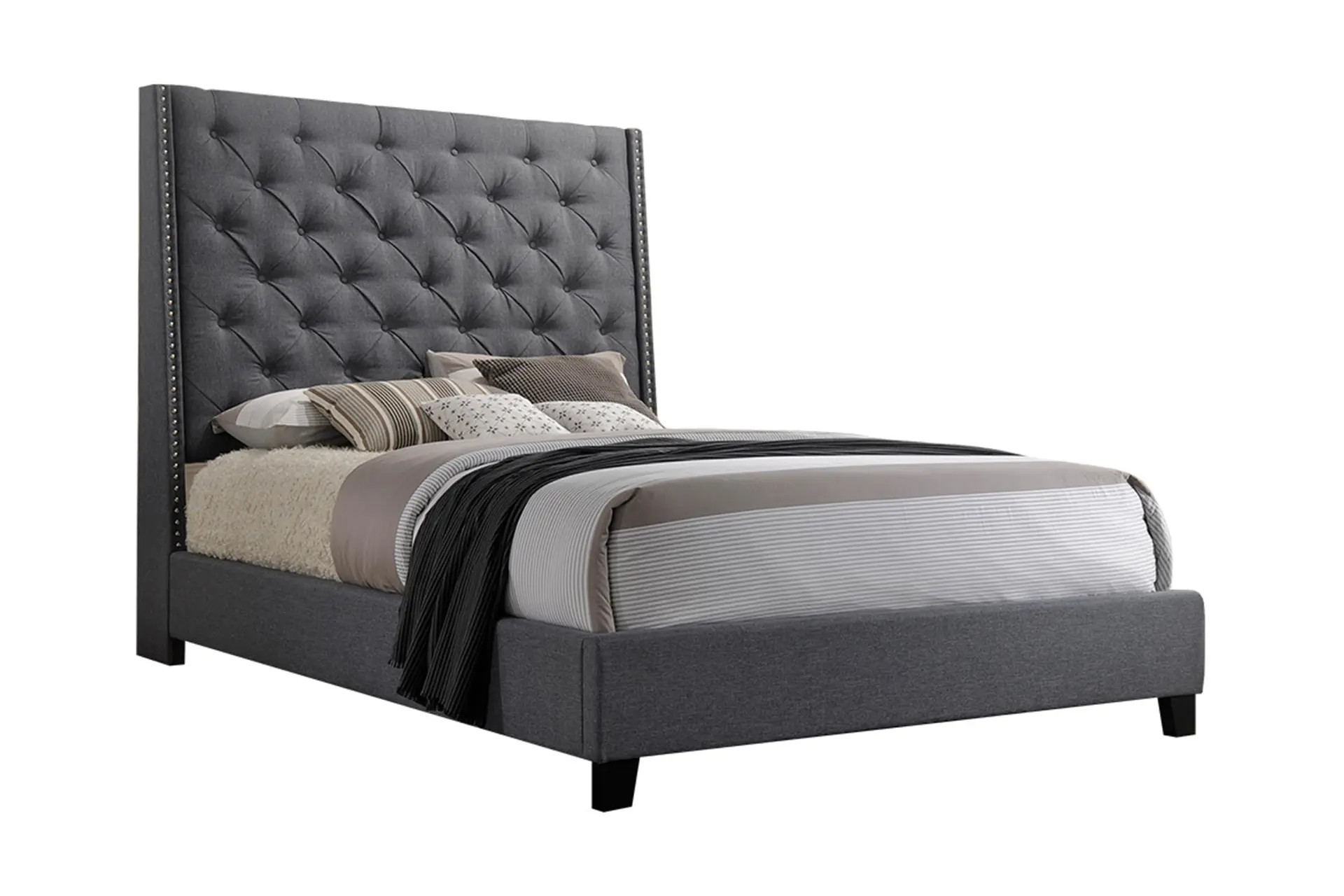 Crown Mark 5265 Chantilly Grey Bed