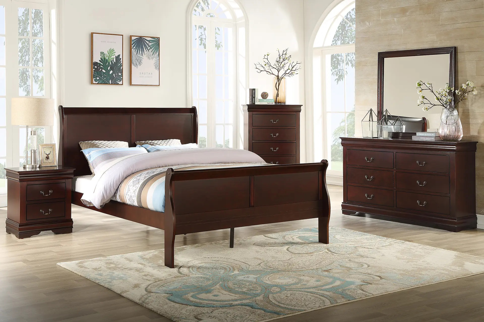 Crown Mark 3950 Louis Philip Black Bedroom Set | Bi-Rite Furniture