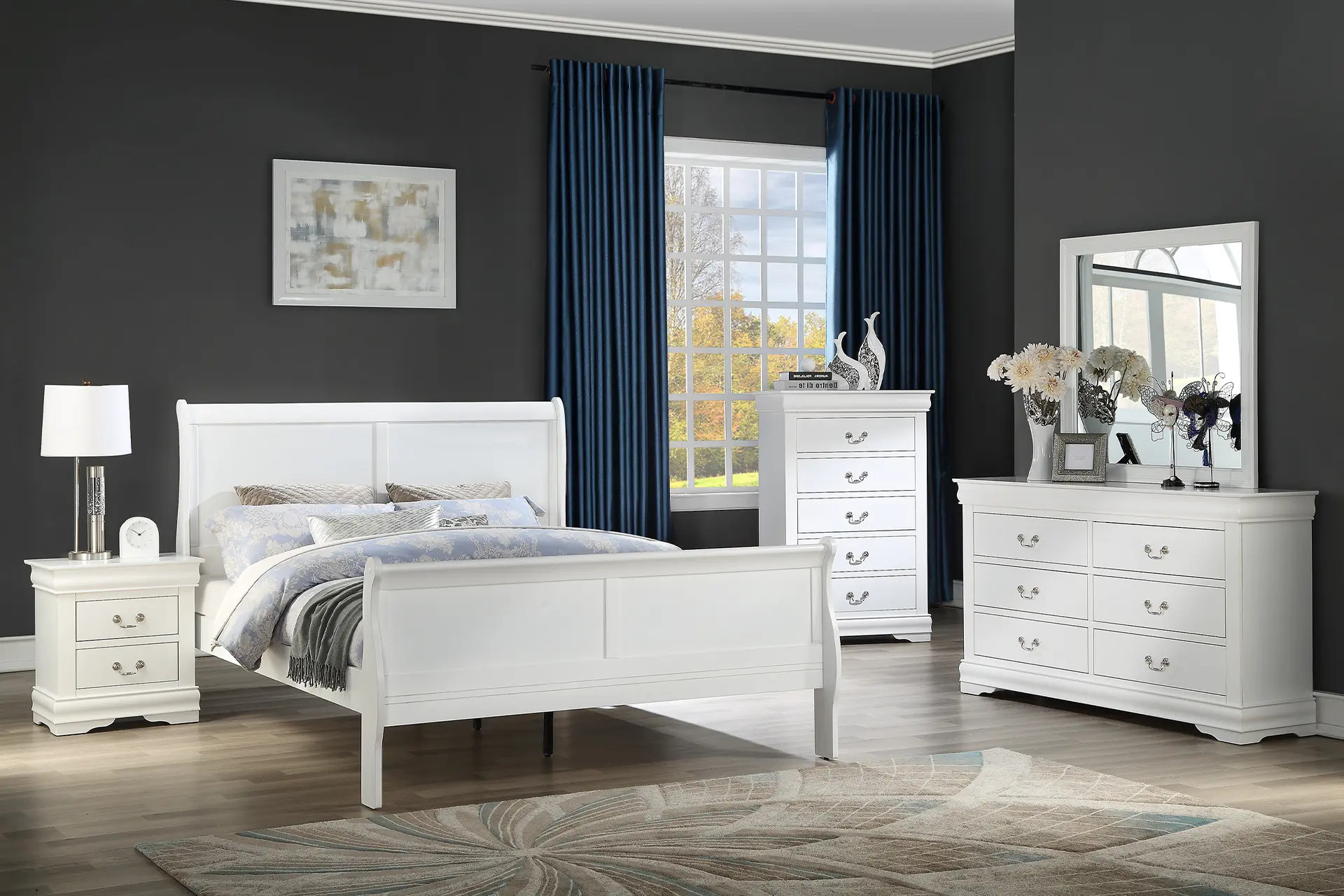 Crown Mark 3950 Louis Philip Black Bedroom Set | Bi-Rite Furniture