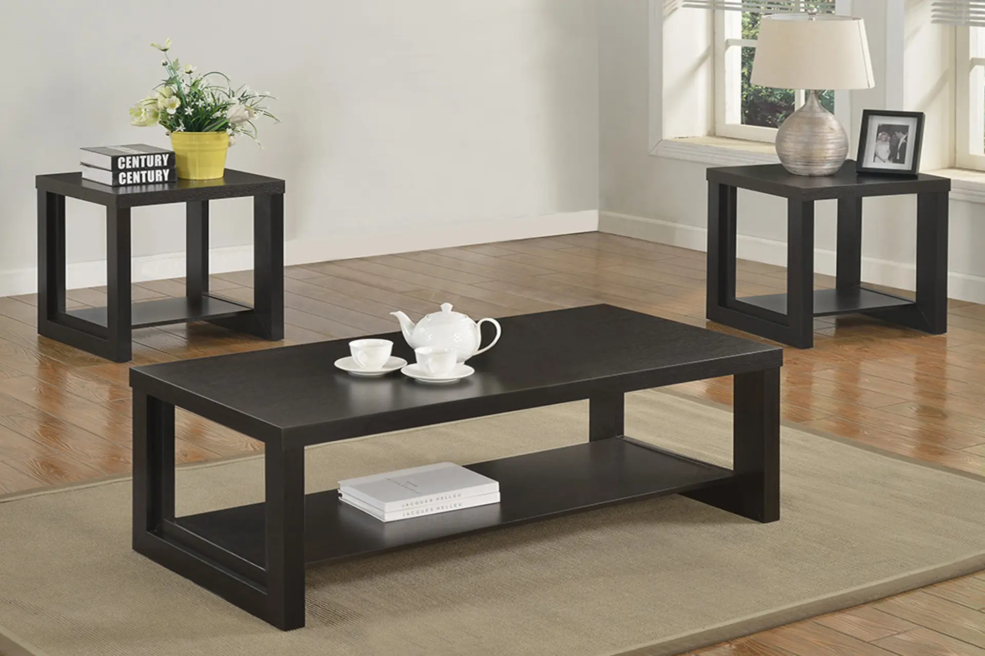 Crown Mark 4121 Audra Espresso Coffee and End Tables