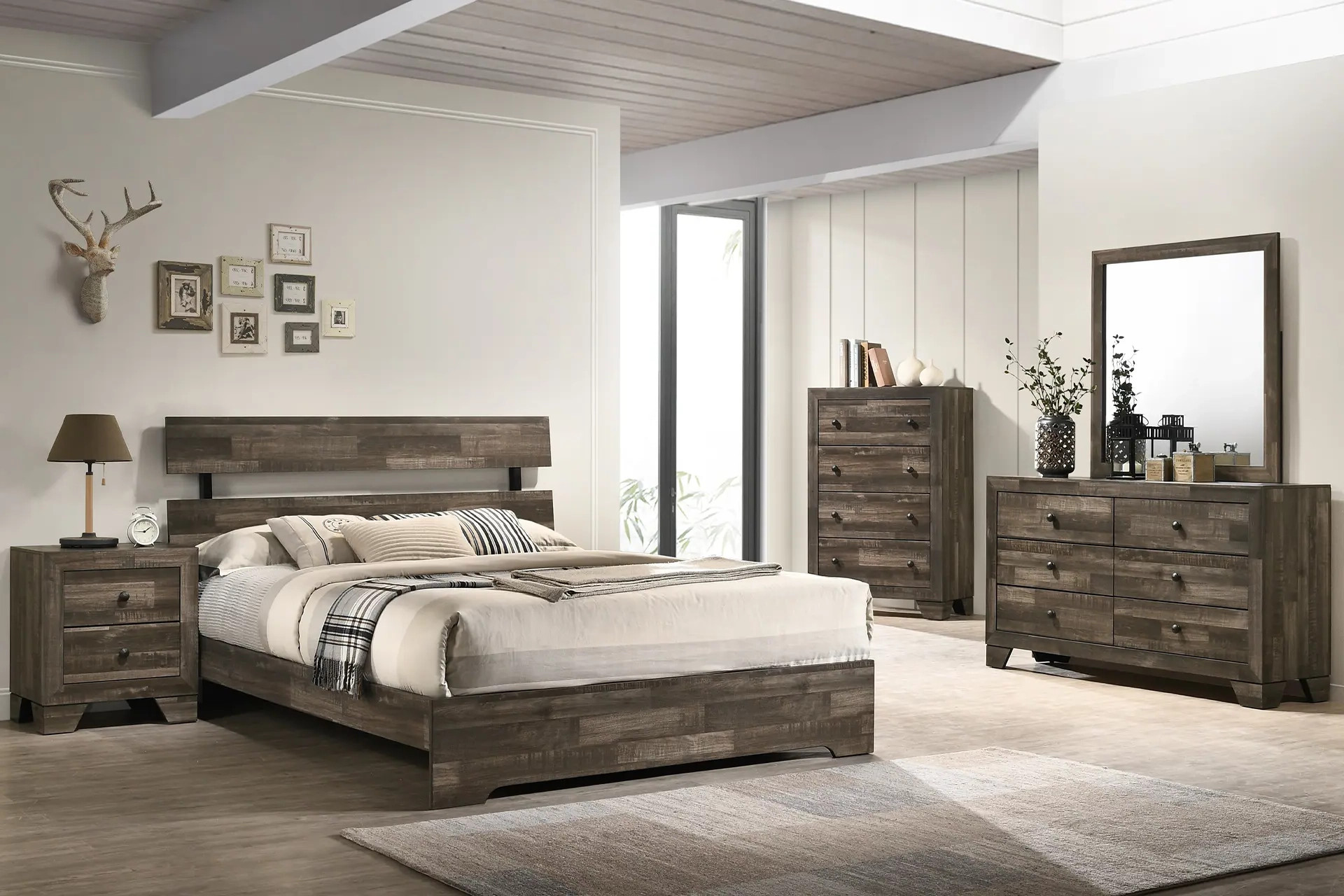 Crown Mark 6980 Atticus Brown Bedroom Set.