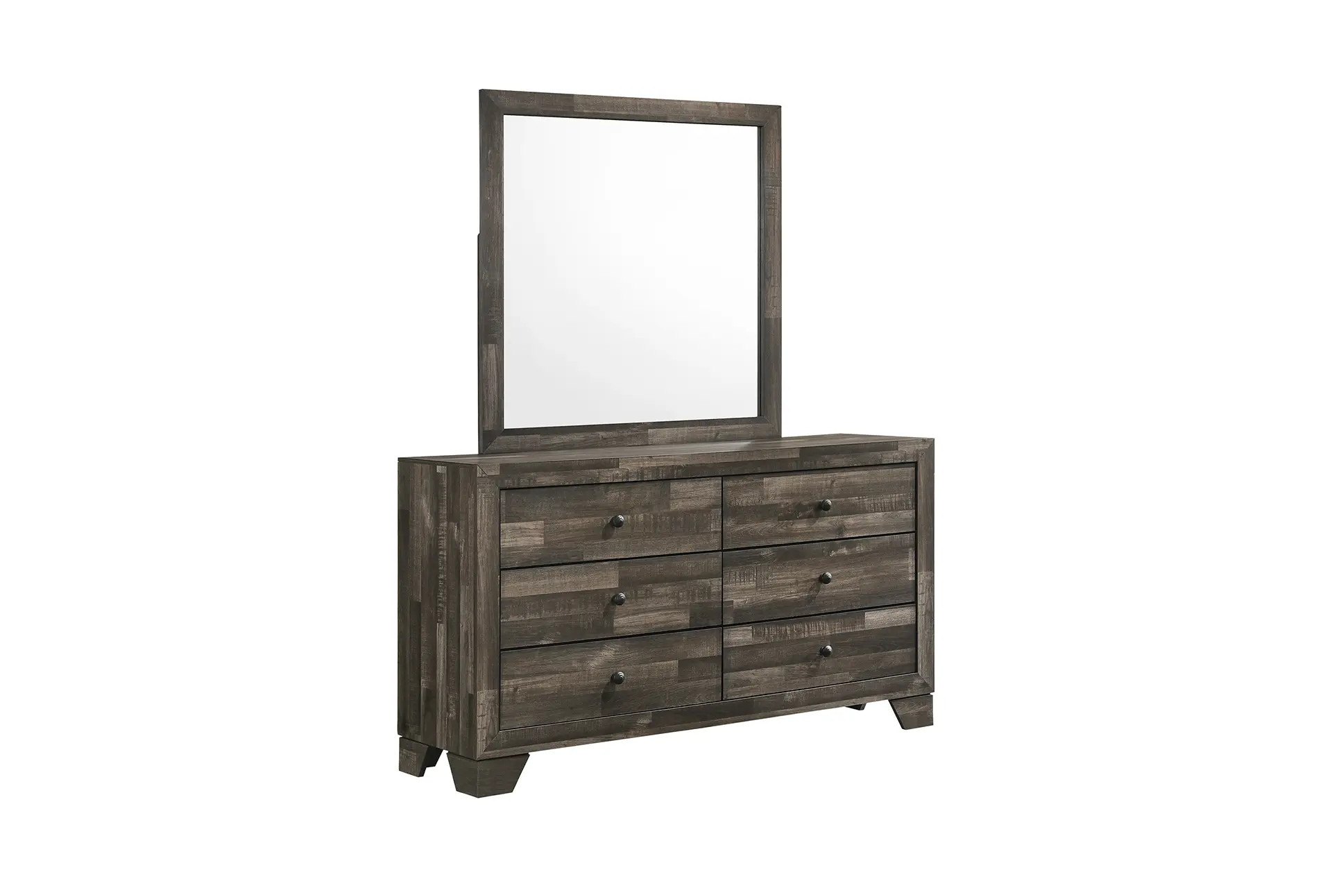 Crown Mark 6980 Atticus Brown Dresser and Mirror.