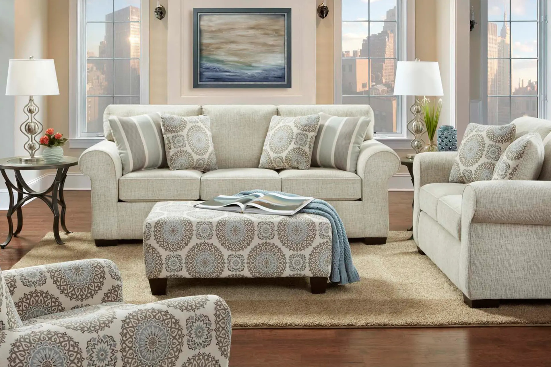 Affordable 3444 Charisma Linen Sleeper Sofa.