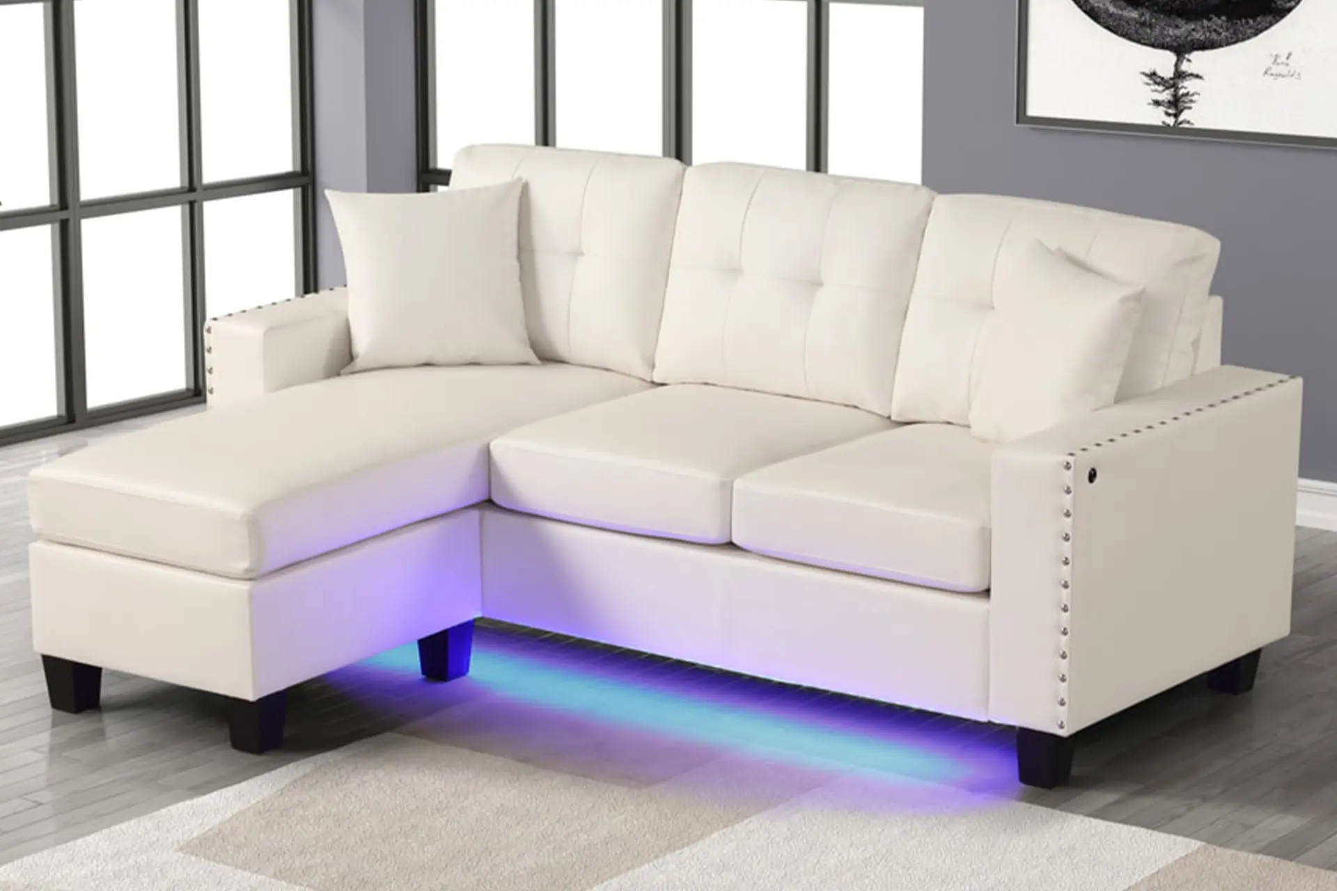 Messi White Reversible Sectional.