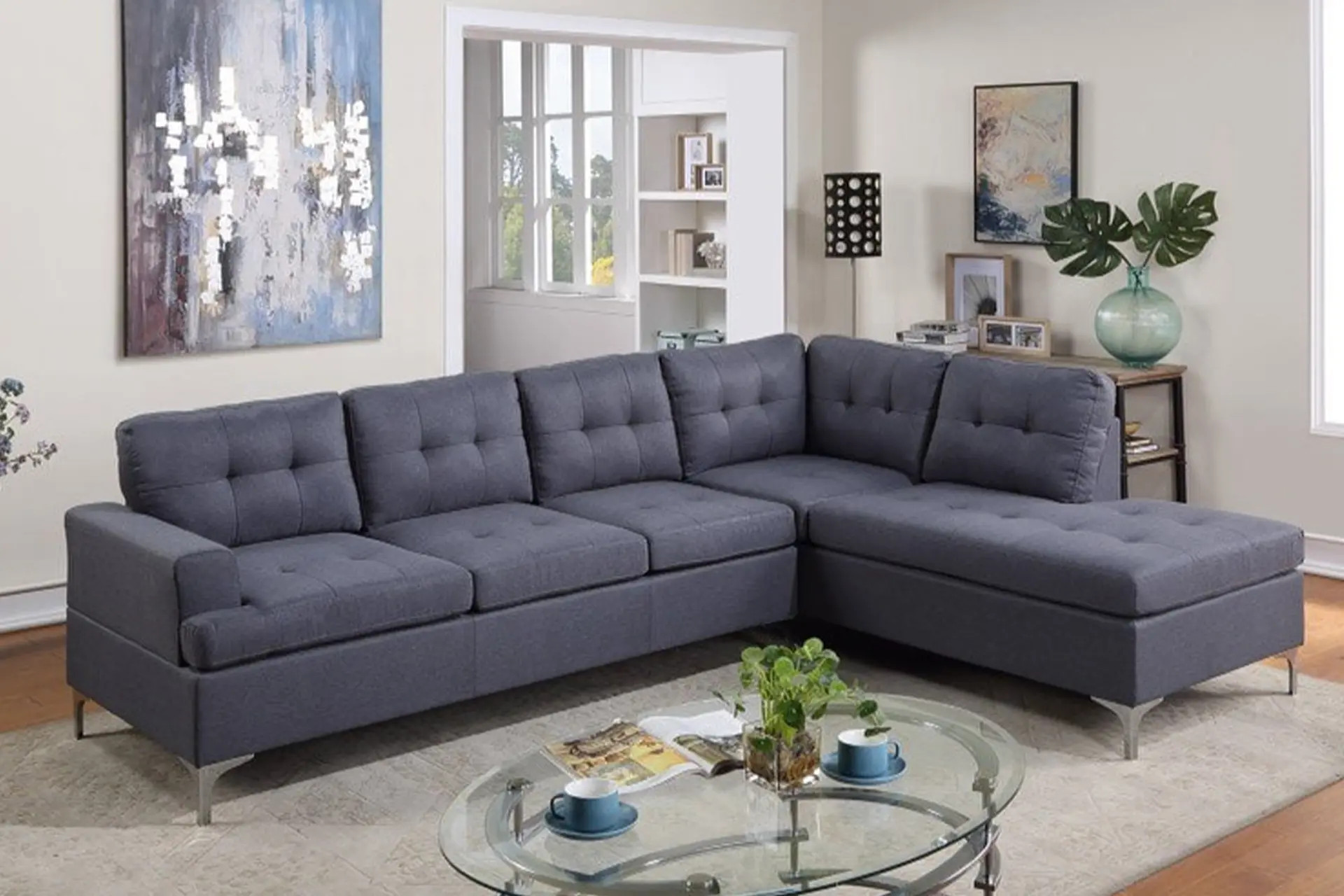 Vintage Linen Gray Sectional.