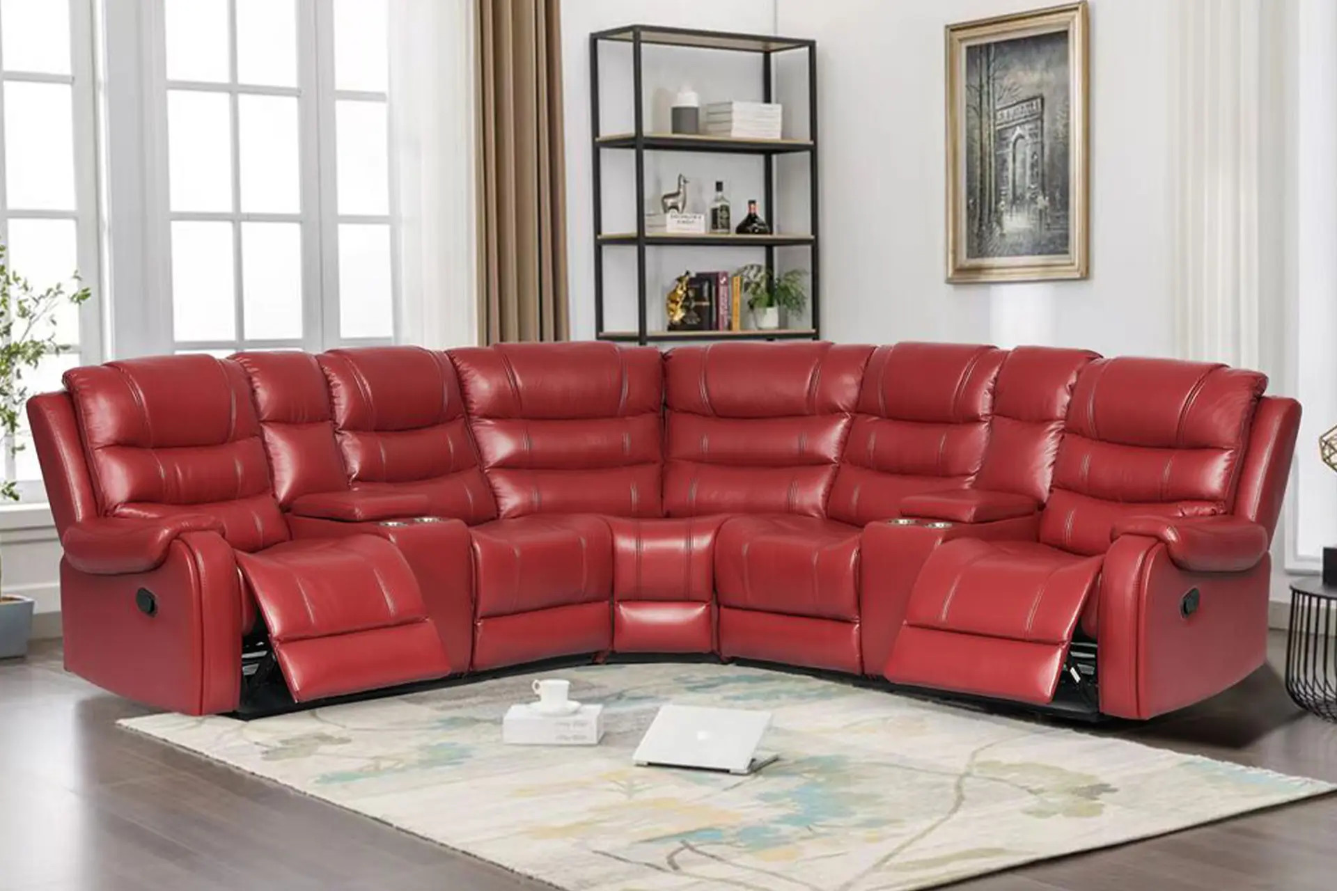 Rose Red Reclining Sectional.