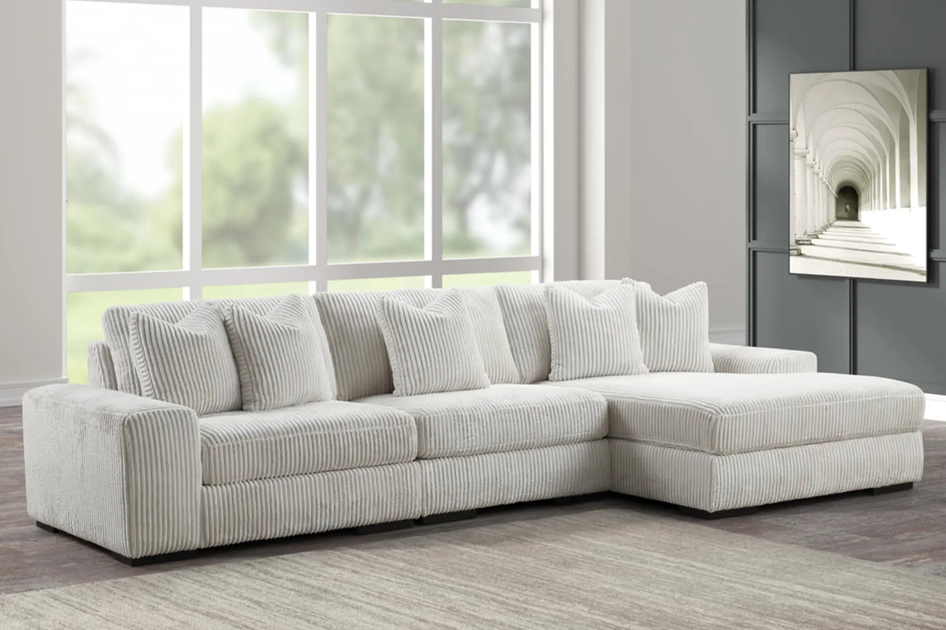 Sunday Beige 3-Piece Sectional.